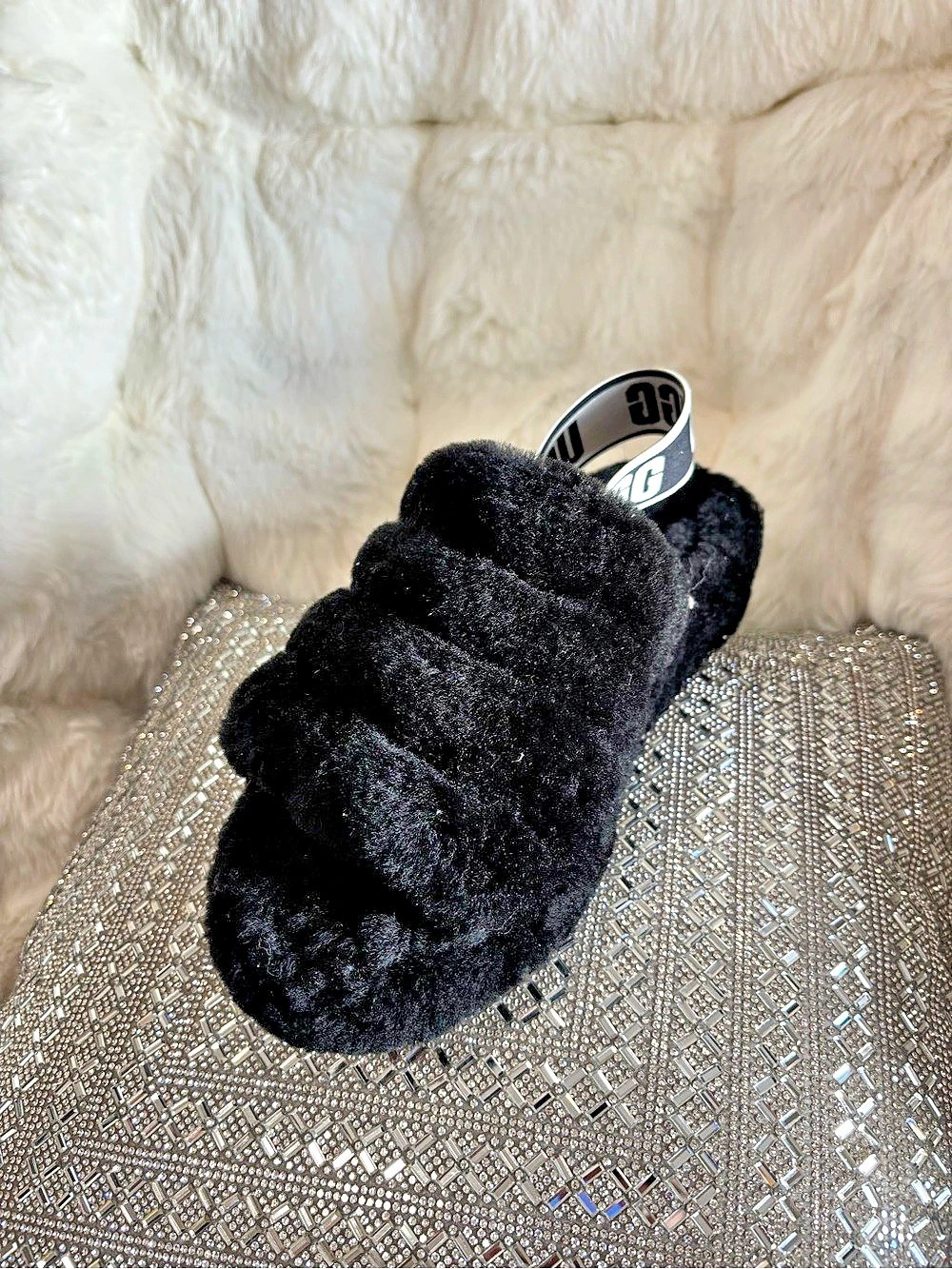 UGG Fluff Yeah Slide Black Slippers